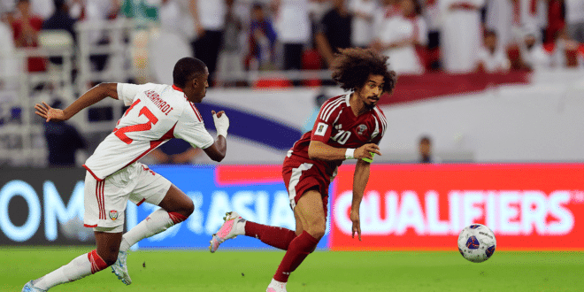 القنوات الناقلة لمباراة الإمارات وقطر في تصفيات كأس العالم 2026