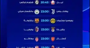مواعيد مباريات دوري أبطال أوروبا اليوم