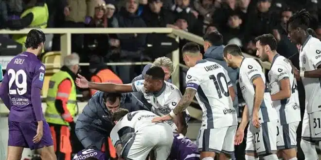 بالفيديو لحظة سقوط بوفي.. إلغاء مباراة فيورنتينا ضد الإنتر بعد سقوط إدواردو بوفي