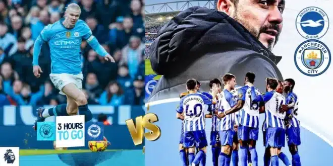 مشاهدة مباراة مانشستر سيتي وبرايتون بث مباشر اليوم في الدوري الإنجليزي عبر beIN SPORTS HD1 مع المعلق حفيظ دراجي.