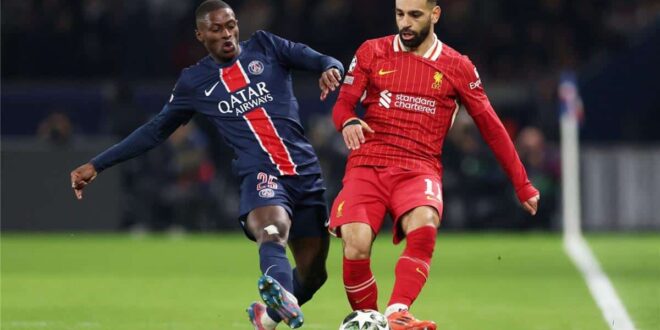 موعد مباراة ليفربول وباريس سان جيرمان في دوري أبطال أوروبا 2025/2024 والقنوات الناقلة