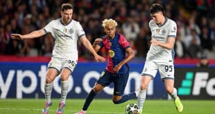 القنوات الناقلة لمباراة برشلونة وإنتر ميلان اليوم الثلاثاء في دوري أبطال أوروبا 2025/2024