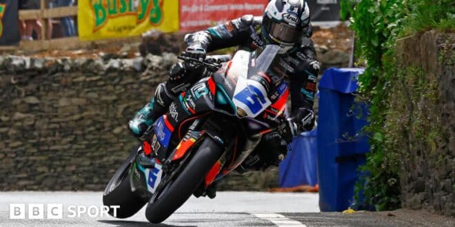 Isle of Man TT: Michael Dunlop claims record-extending Supersport win